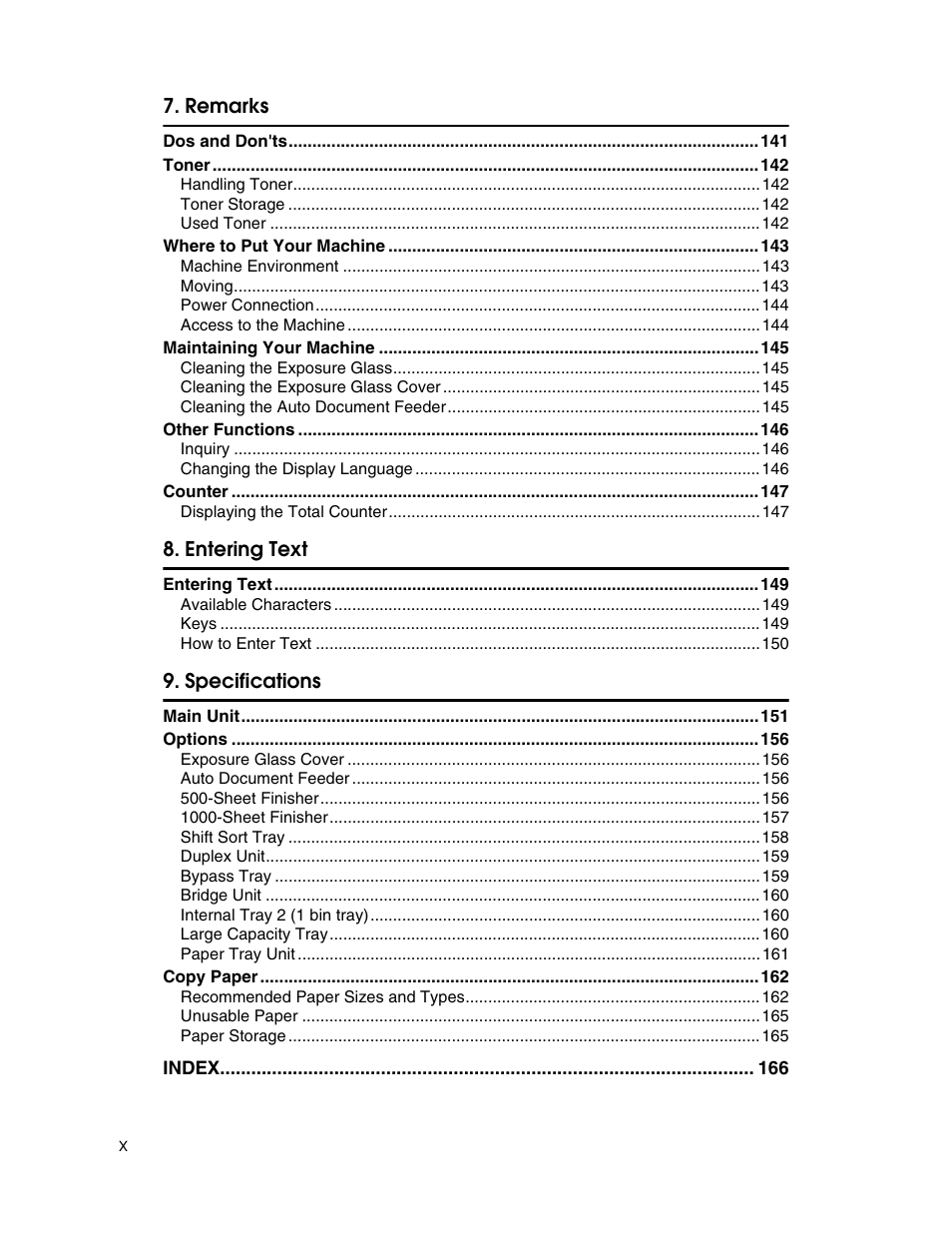 Ricoh Aficio 2025 User Manual | Page 12 / 182
