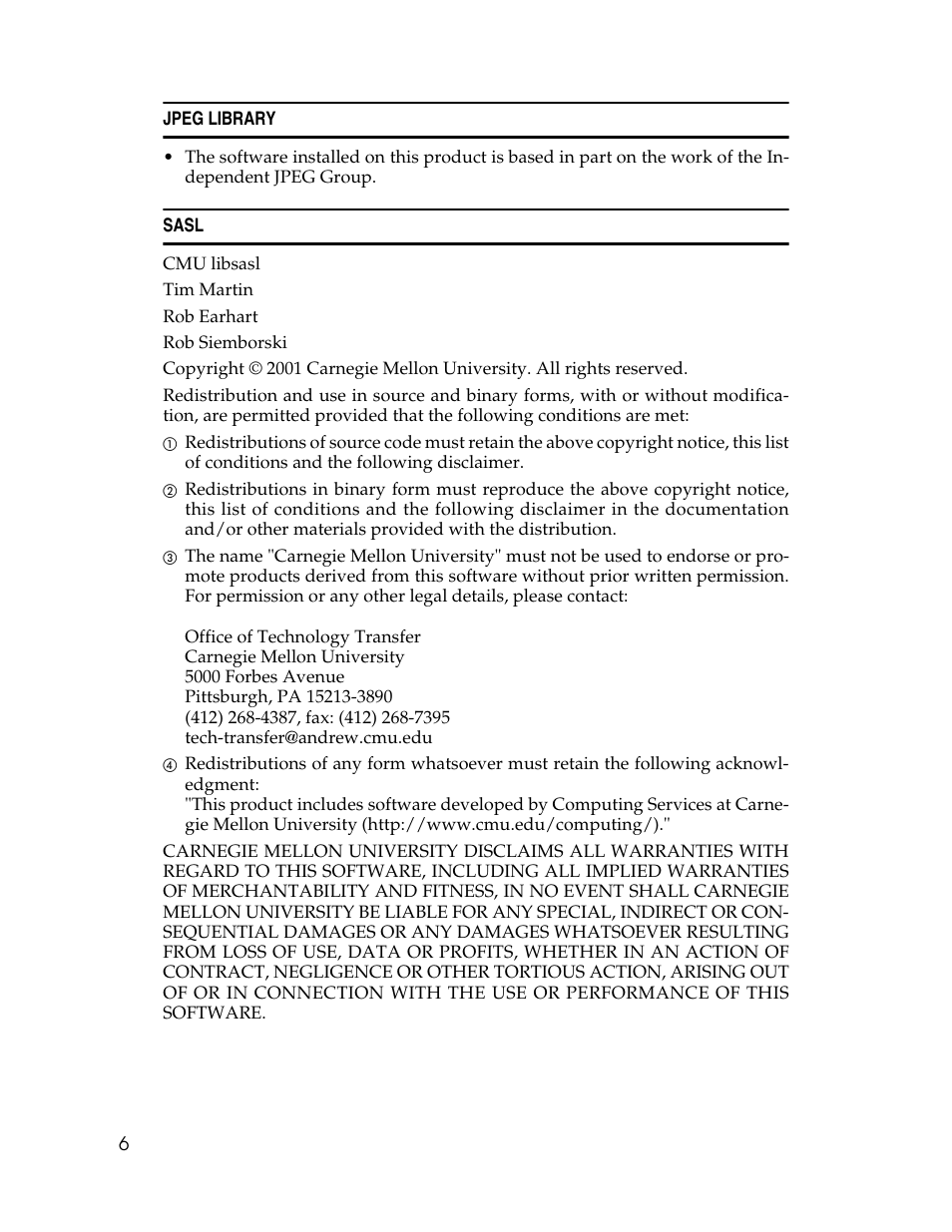 Jpeg library, Sasl | Ricoh Aficio 2025 User Manual | Page 18 / 182