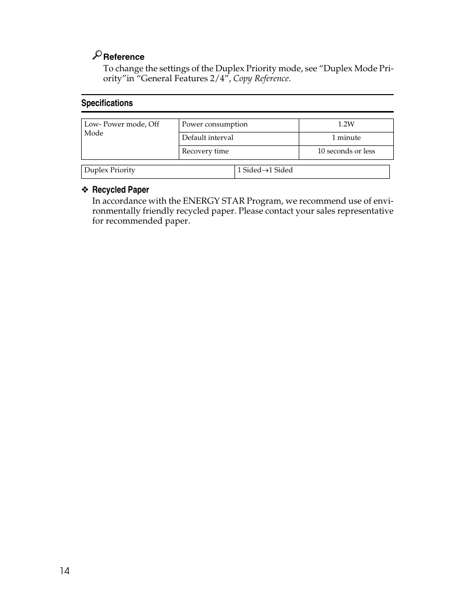 Specifications | Ricoh Aficio 2025 User Manual | Page 26 / 182
