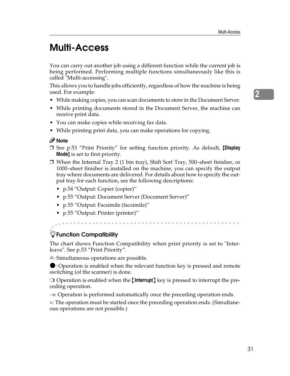 Multi-access, 2multi-access | Ricoh Aficio 2025 User Manual | Page 43 / 182
