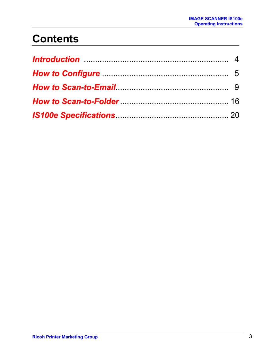 Ricoh GLOBALSCAN IS100E User Manual | Page 3 / 21