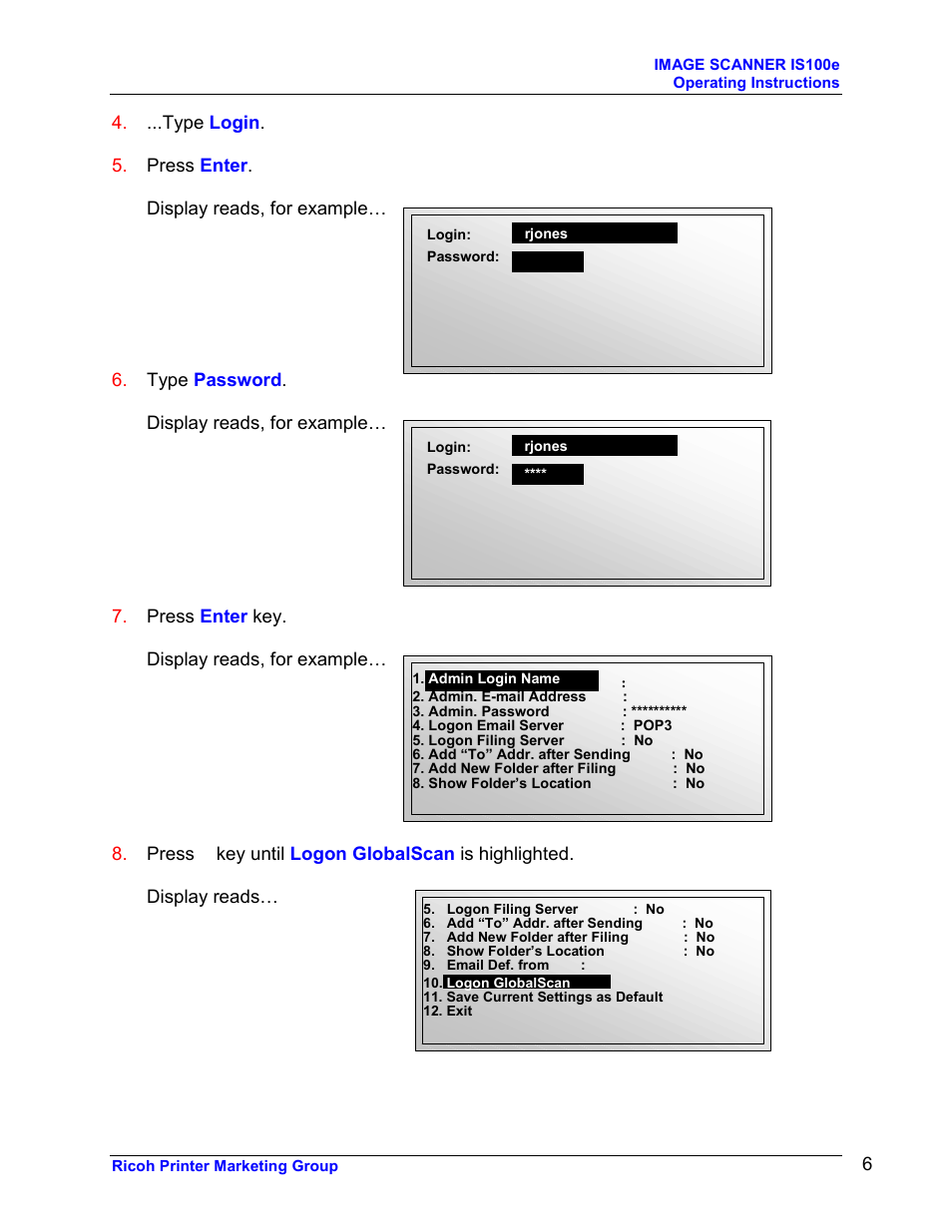 Ricoh GLOBALSCAN IS100E User Manual | Page 6 / 21