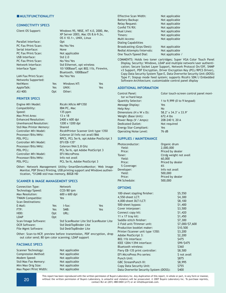 Ricoh Aficio MP 1350 User Manual | Page 20 / 21