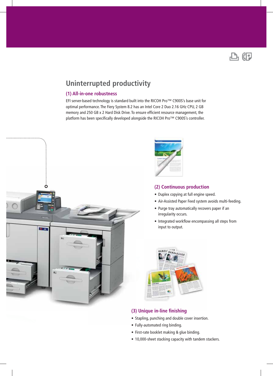 Uninterrupted productivity | Ricoh PRO C900s User Manual | Page 7 / 12