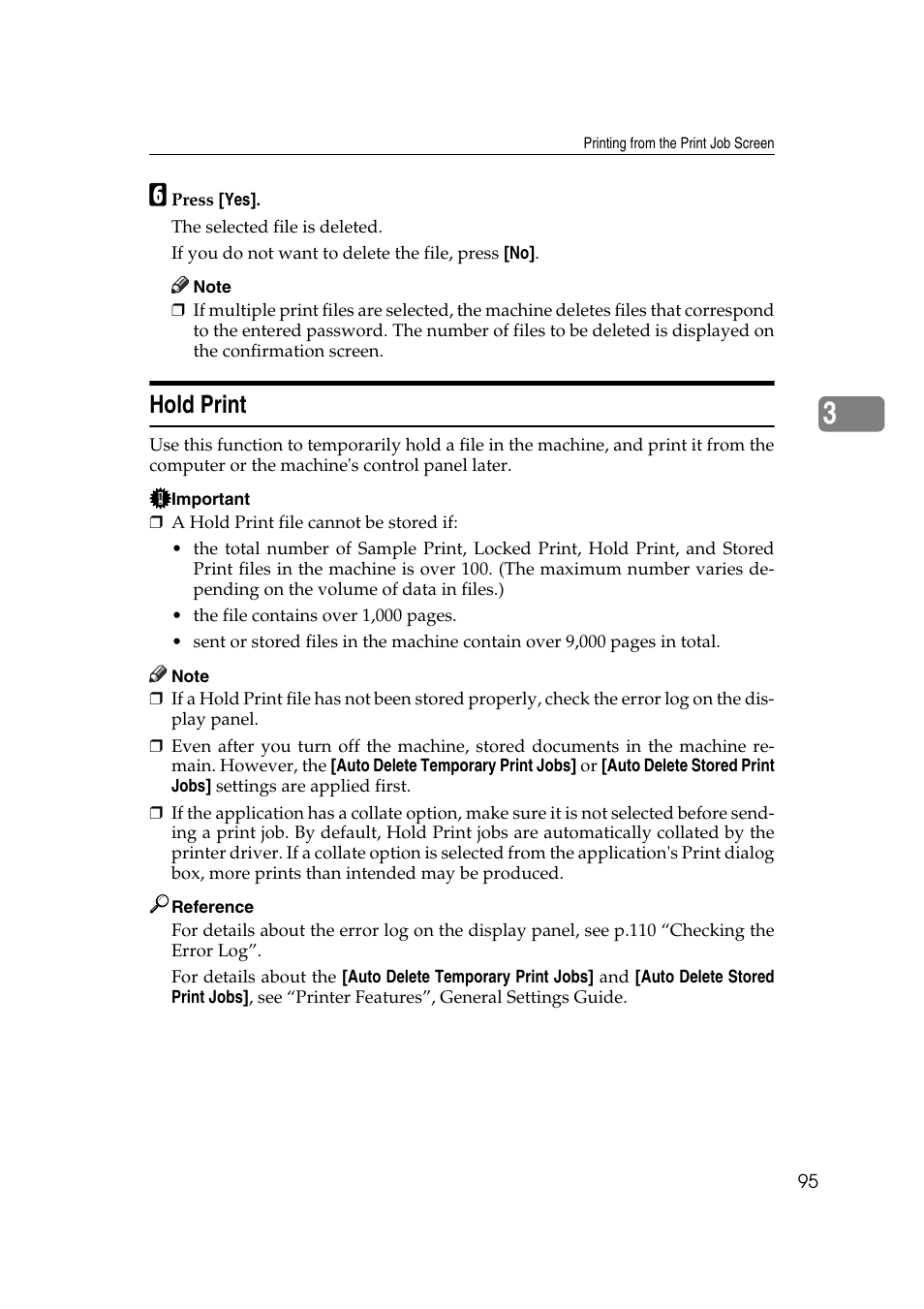 Hold print, P.95 “hold print | Ricoh Aficio MP MP C3500/C4500 User Manual | Page 103 / 166