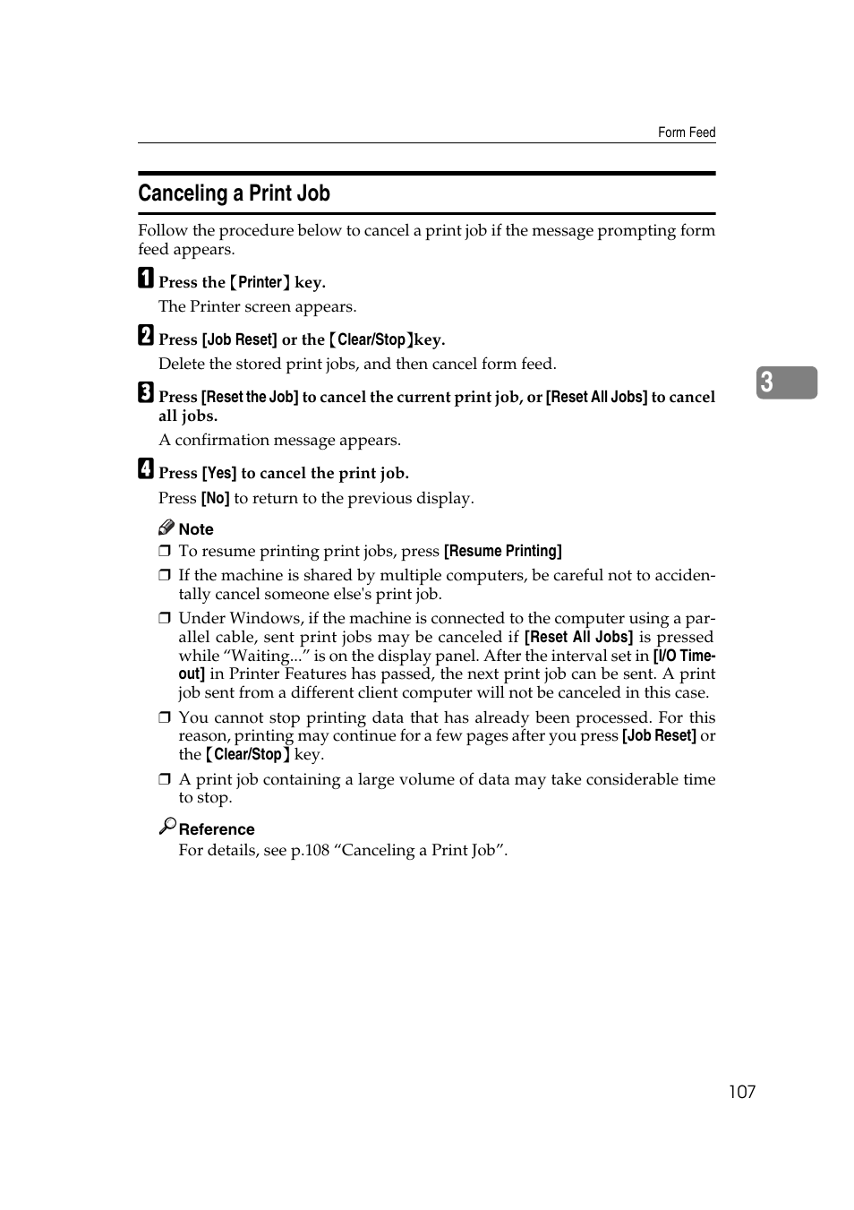 Canceling a print job | Ricoh Aficio MP MP C3500/C4500 User Manual | Page 115 / 166