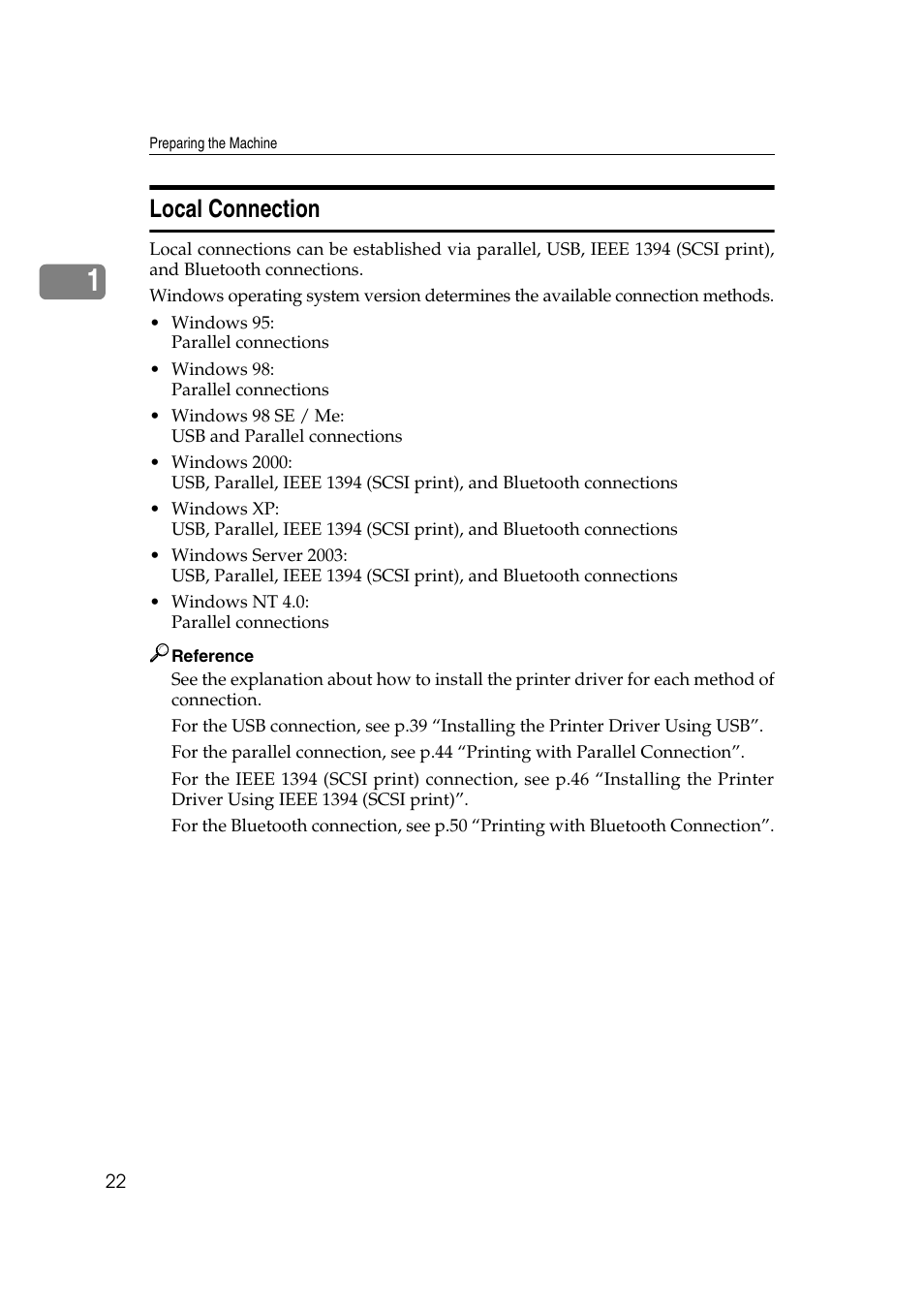 Local connection | Ricoh Aficio MP MP C3500/C4500 User Manual | Page 30 / 166