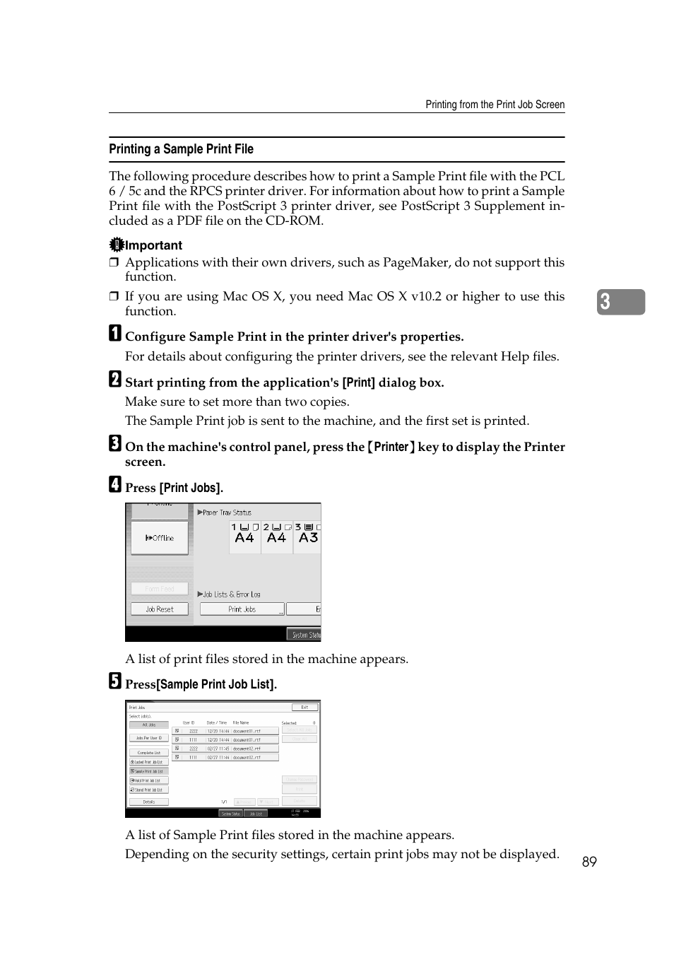 Printing a sample print file | Ricoh Aficio MP MP C3500/C4500 User Manual | Page 97 / 166
