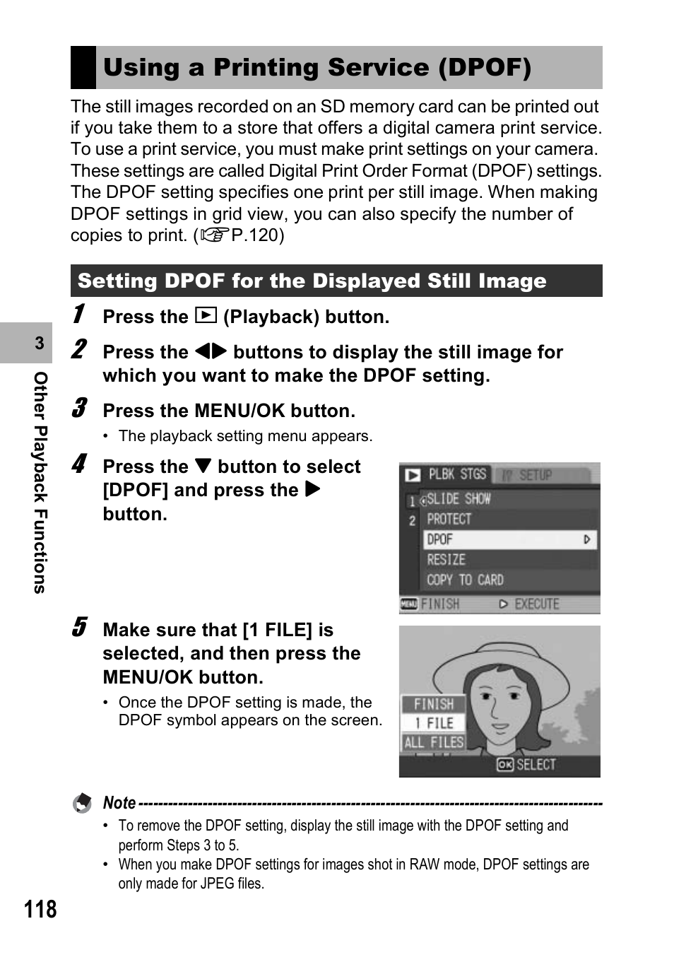 Using a printing service (dpof) | Ricoh GX100VF User Manual | Page 120 / 218