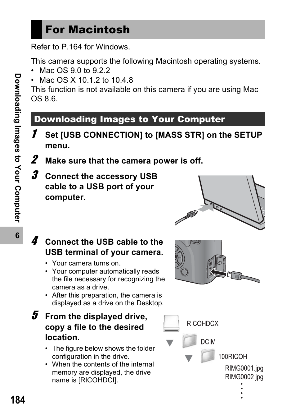 For macintosh | Ricoh GX100VF User Manual | Page 186 / 218