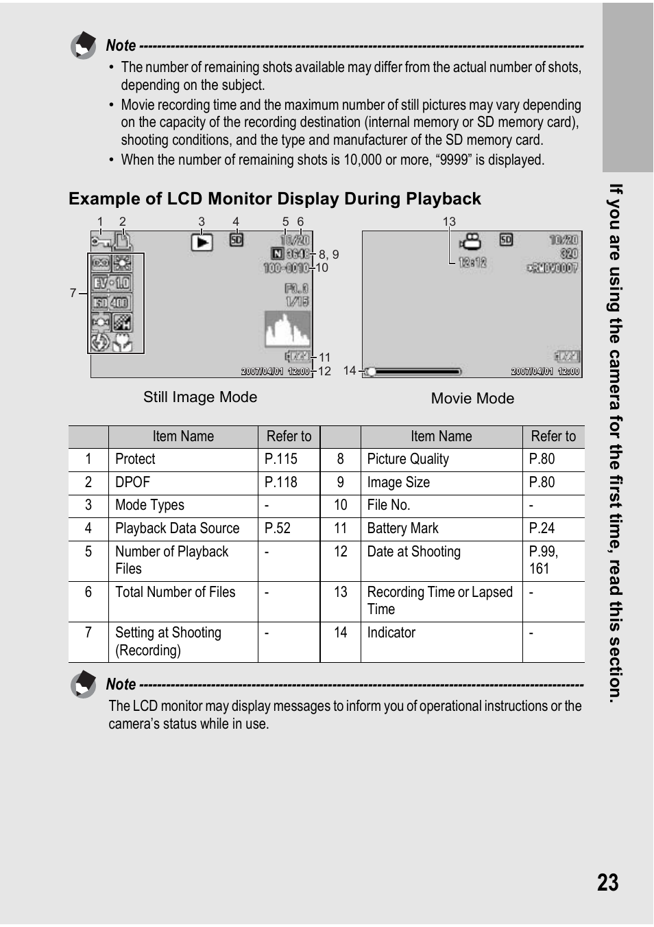 Example of lcd monitor display during playback | Ricoh GX100VF User Manual | Page 25 / 218