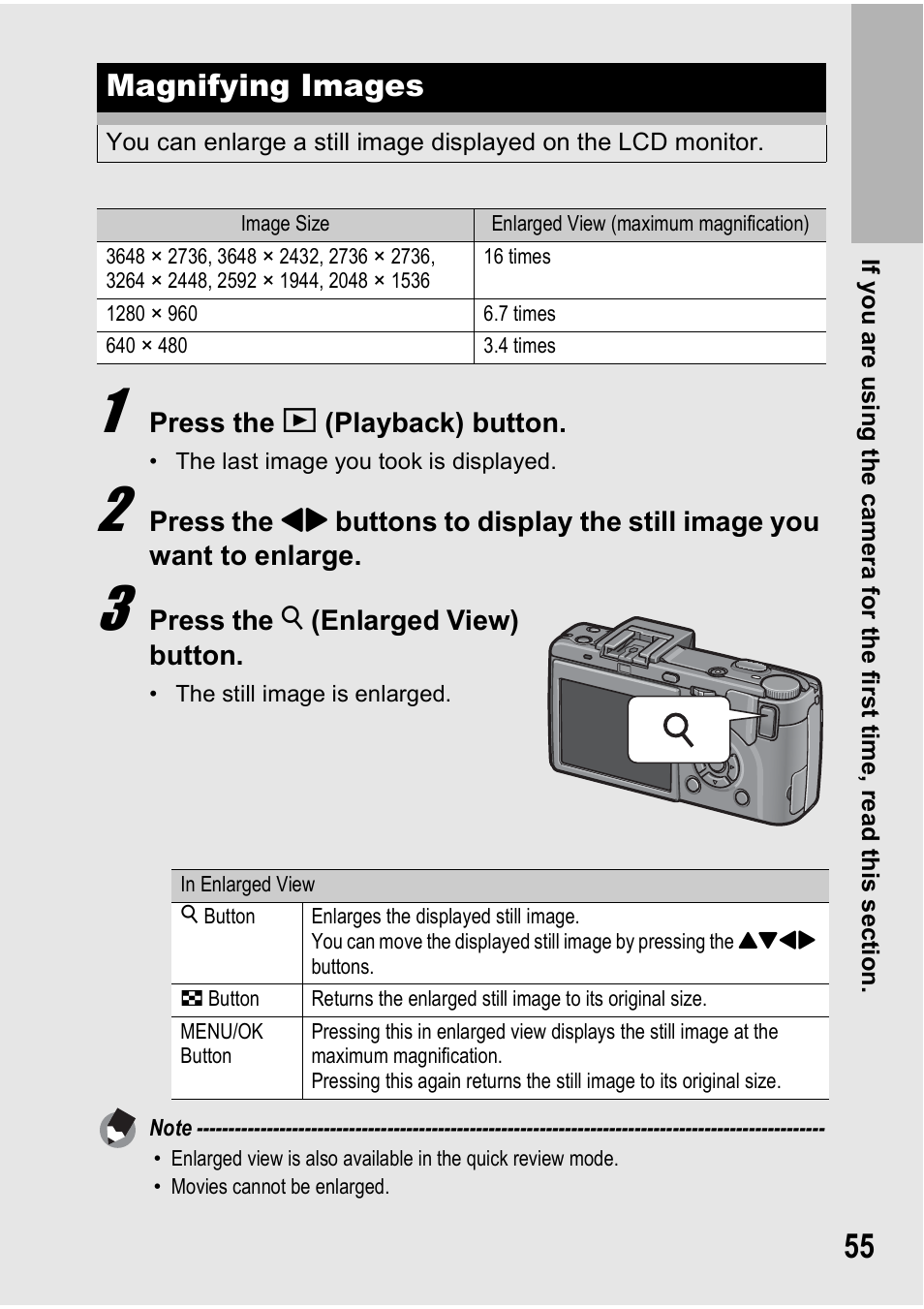 Magnifying images | Ricoh GX100VF User Manual | Page 57 / 218