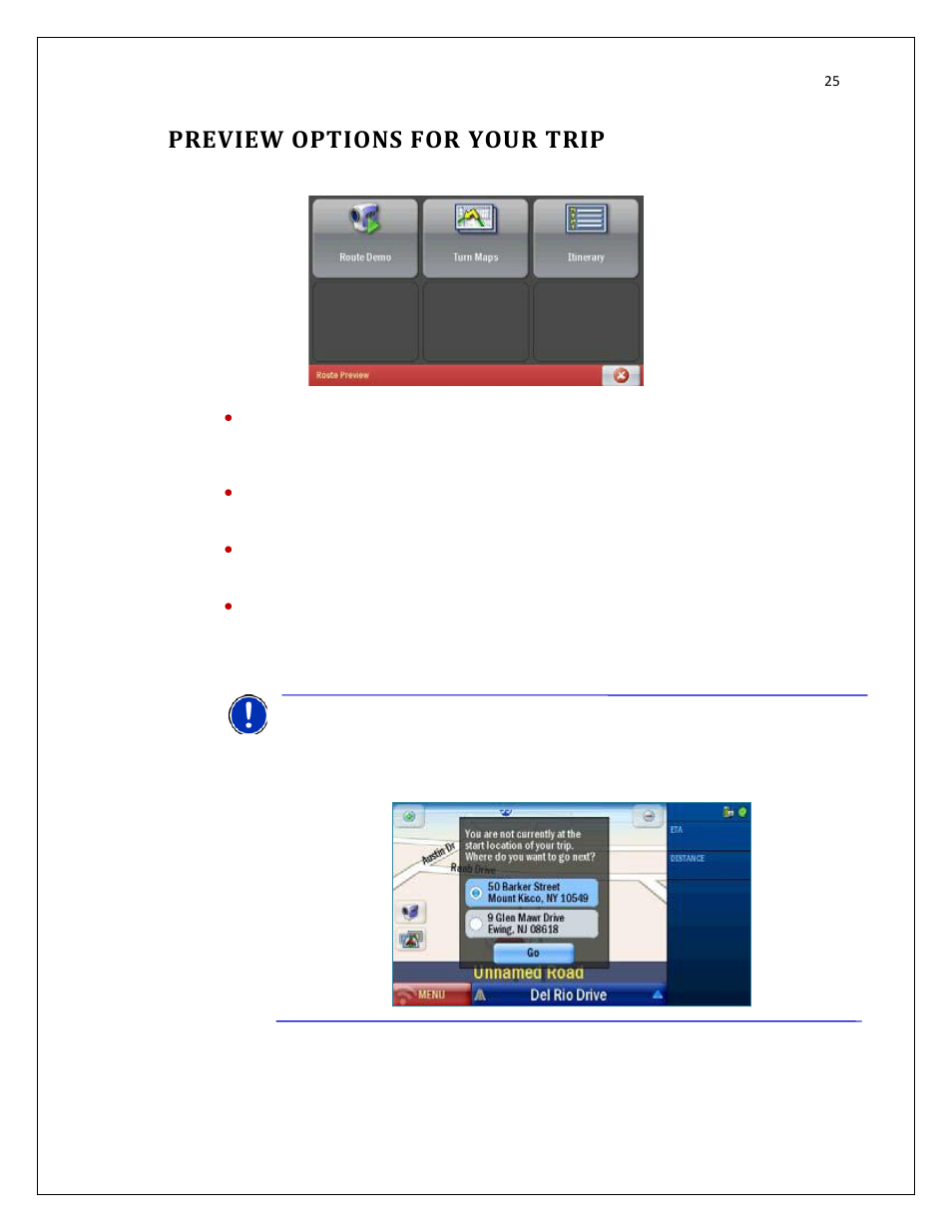 Preview options for your trip | RightWay SPOTTER RW-500 User Manual | Page 25 / 63