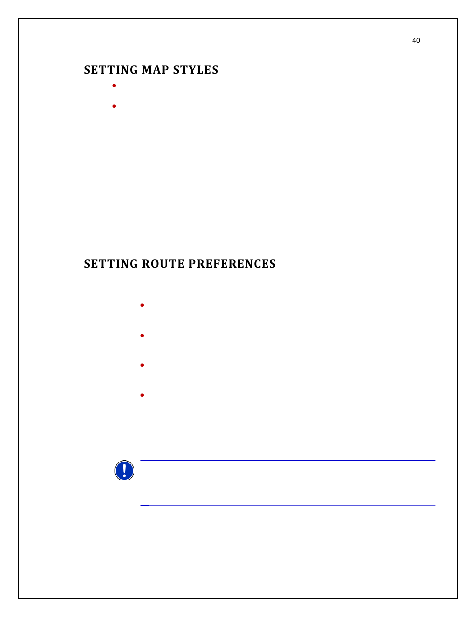 Setting map styles, Setting route preferences | RightWay SPOTTER RW-500 User Manual | Page 40 / 63