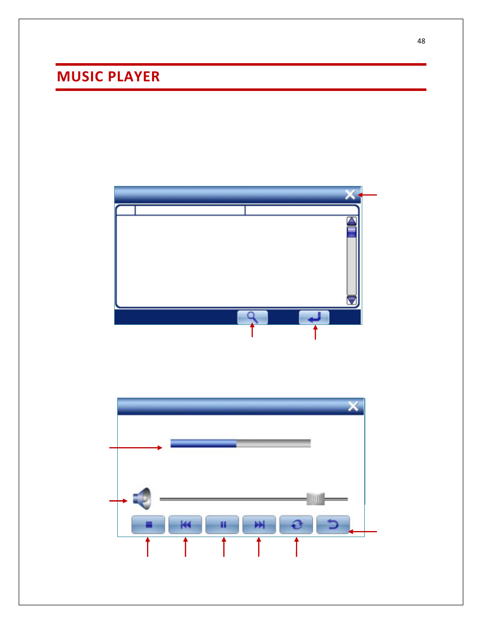 Music player | RightWay SPOTTER RW-500 User Manual | Page 48 / 63