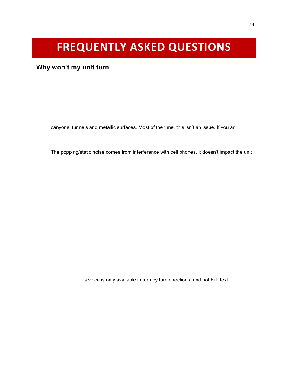 Frequently asked questions | RightWay SPOTTER RW-500 User Manual | Page 54 / 63