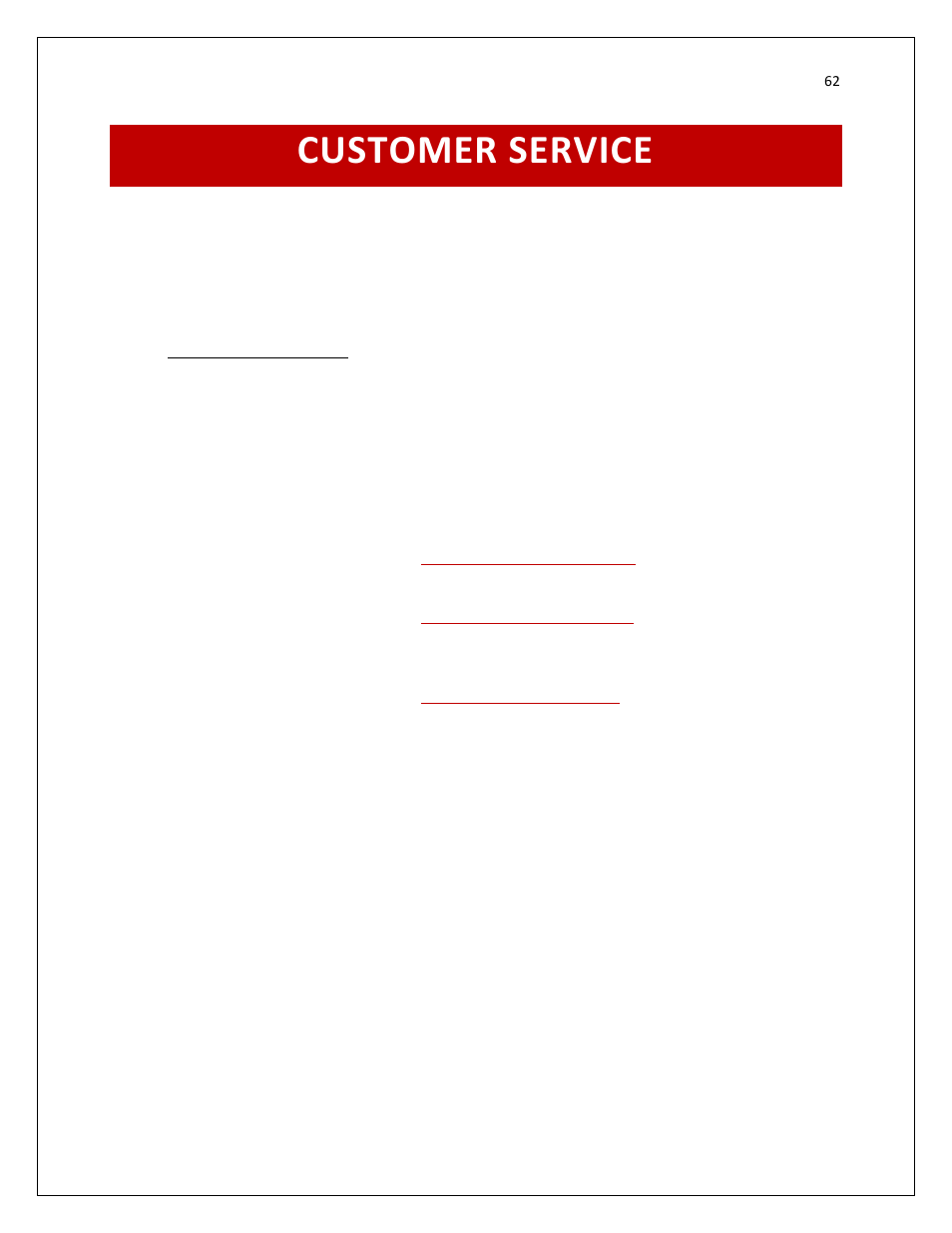 Customer service, On-line, E-mail | Telephone, Snail mail | RightWay SPOTTER RW-500 User Manual | Page 62 / 63