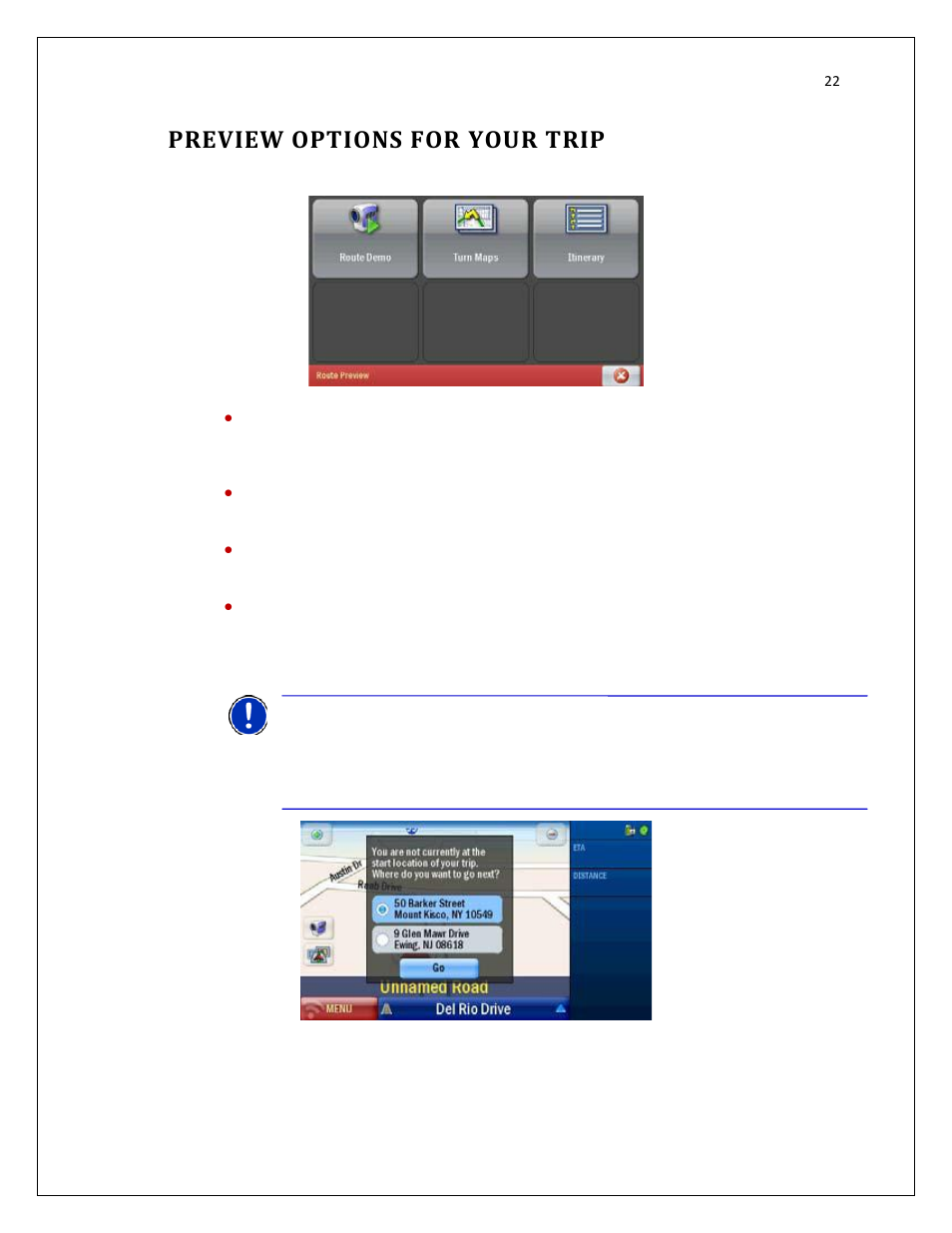 Preview options for your trip | RightWay GPS Navigator RW 200 User Manual | Page 22 / 73