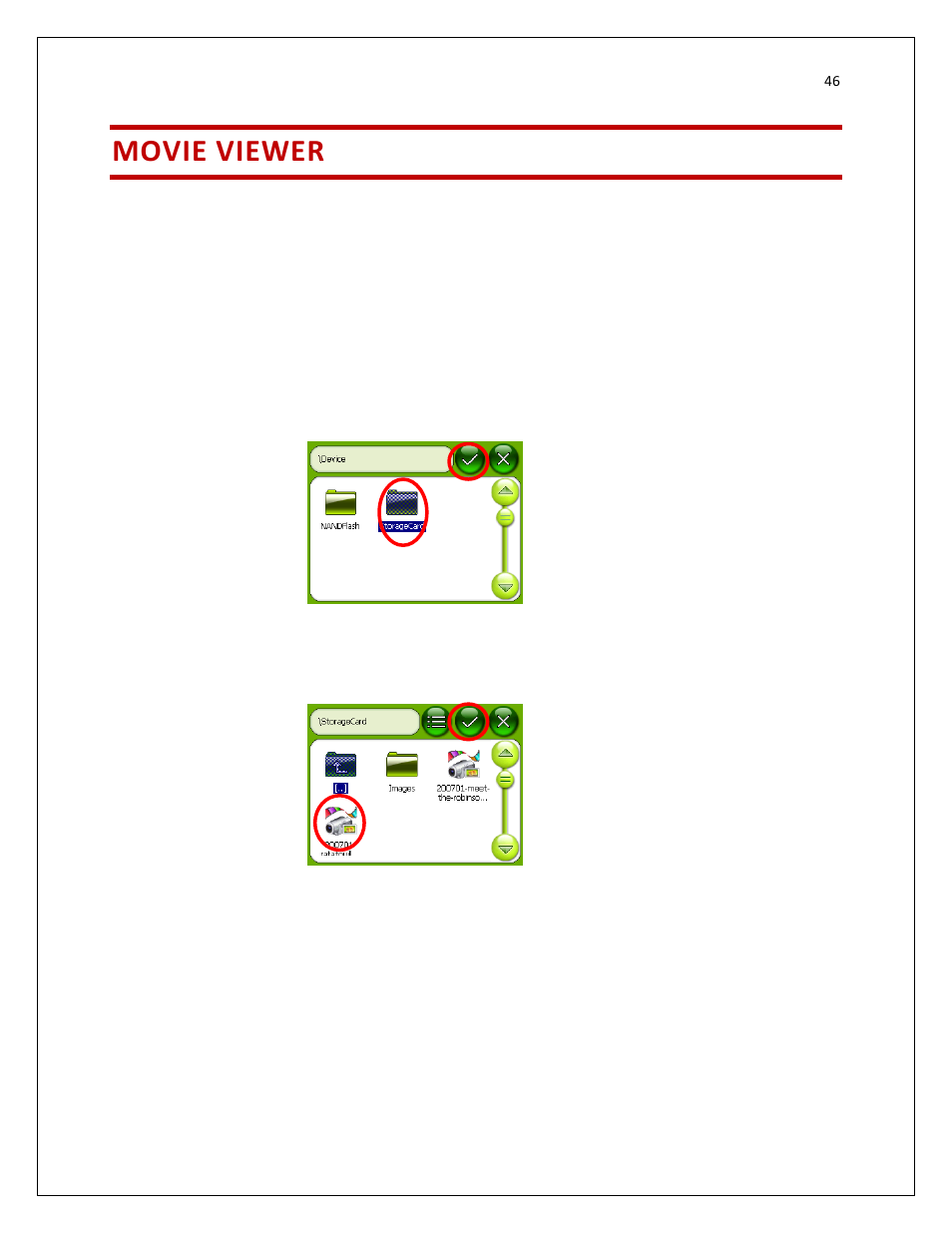 Movie viewer | RightWay GPS Navigator RW 200 User Manual | Page 46 / 73