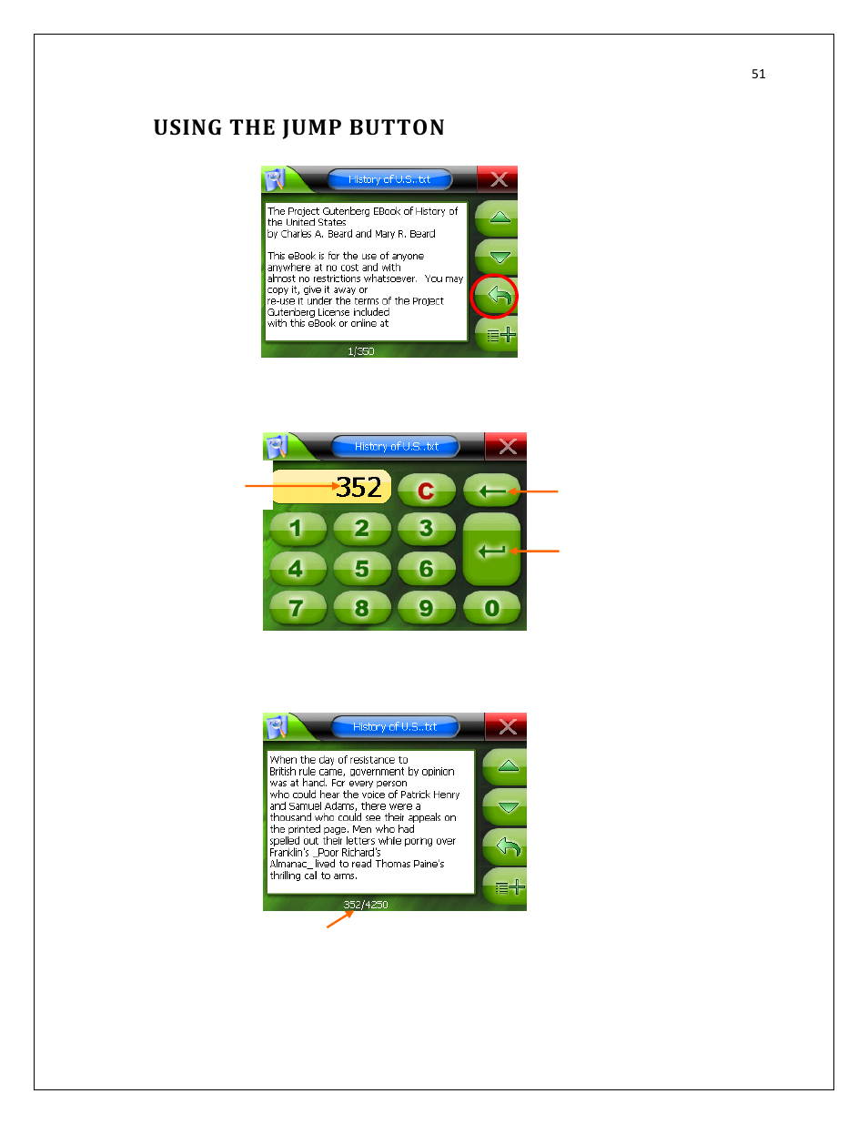 Using the jump button | RightWay GPS Navigator RW 200 User Manual | Page 51 / 73