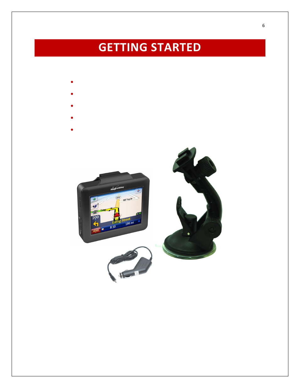 Getting started | RightWay GPS Navigator RW 200 User Manual | Page 6 / 73