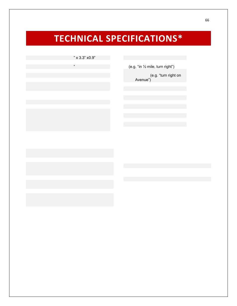 Technical specifications | RightWay GPS Navigator RW 200 User Manual | Page 66 / 73