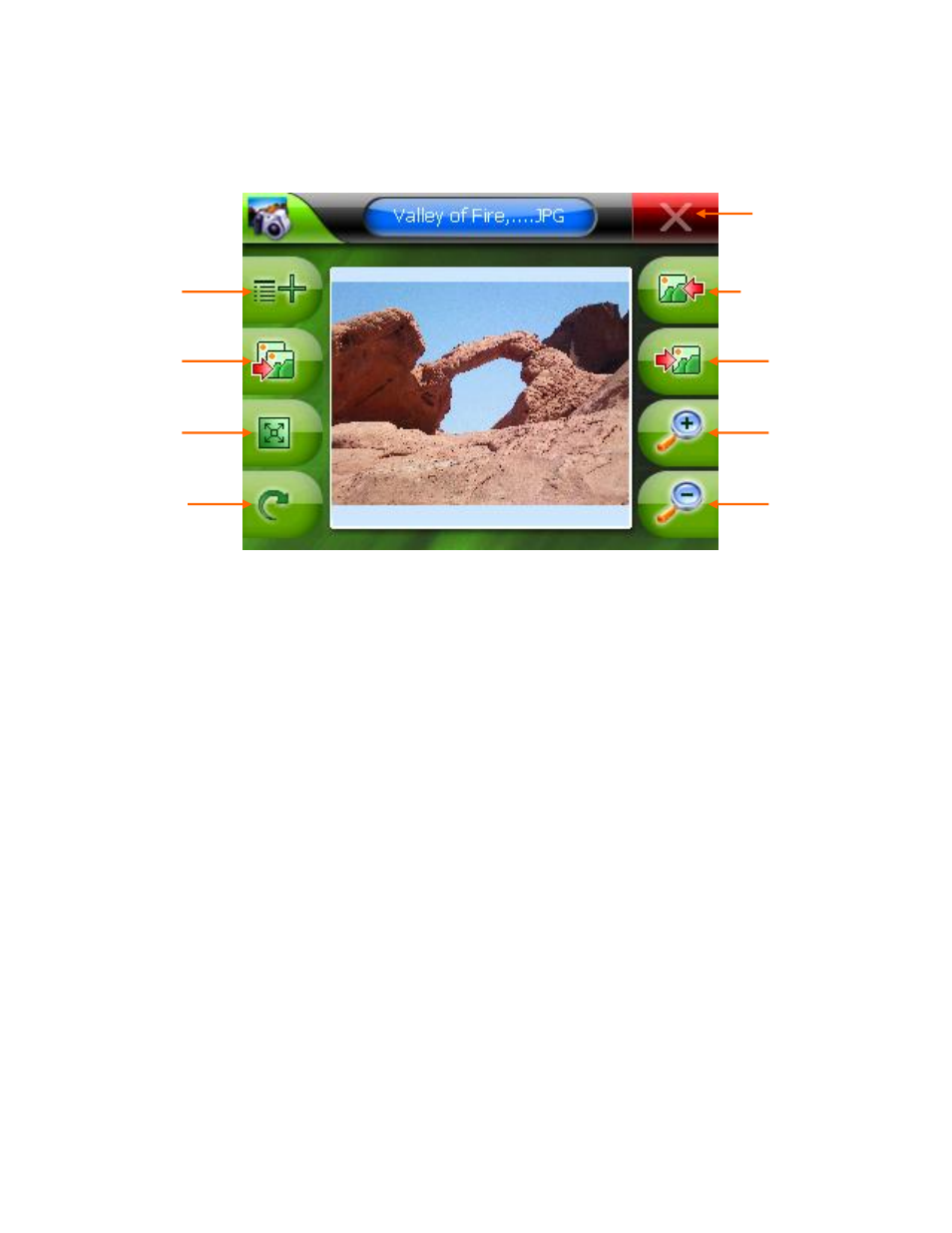 Photo viewer buttons | RightWay GPS Navigator RW 355 User Manual | Page 103 / 120