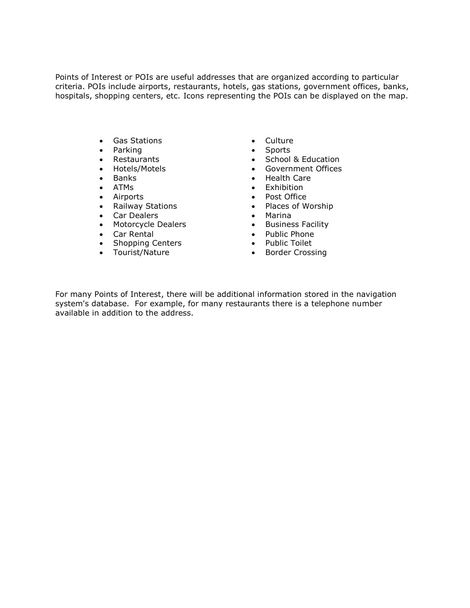 Points of interest (pois) | RightWay GPS Navigator RW 355 User Manual | Page 25 / 120
