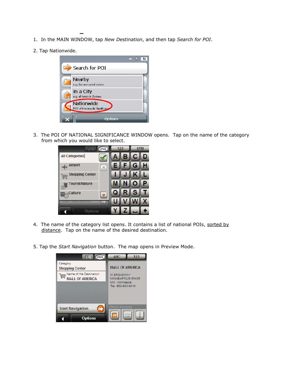 Search for poi – nationwide | RightWay GPS Navigator RW 355 User Manual | Page 29 / 120