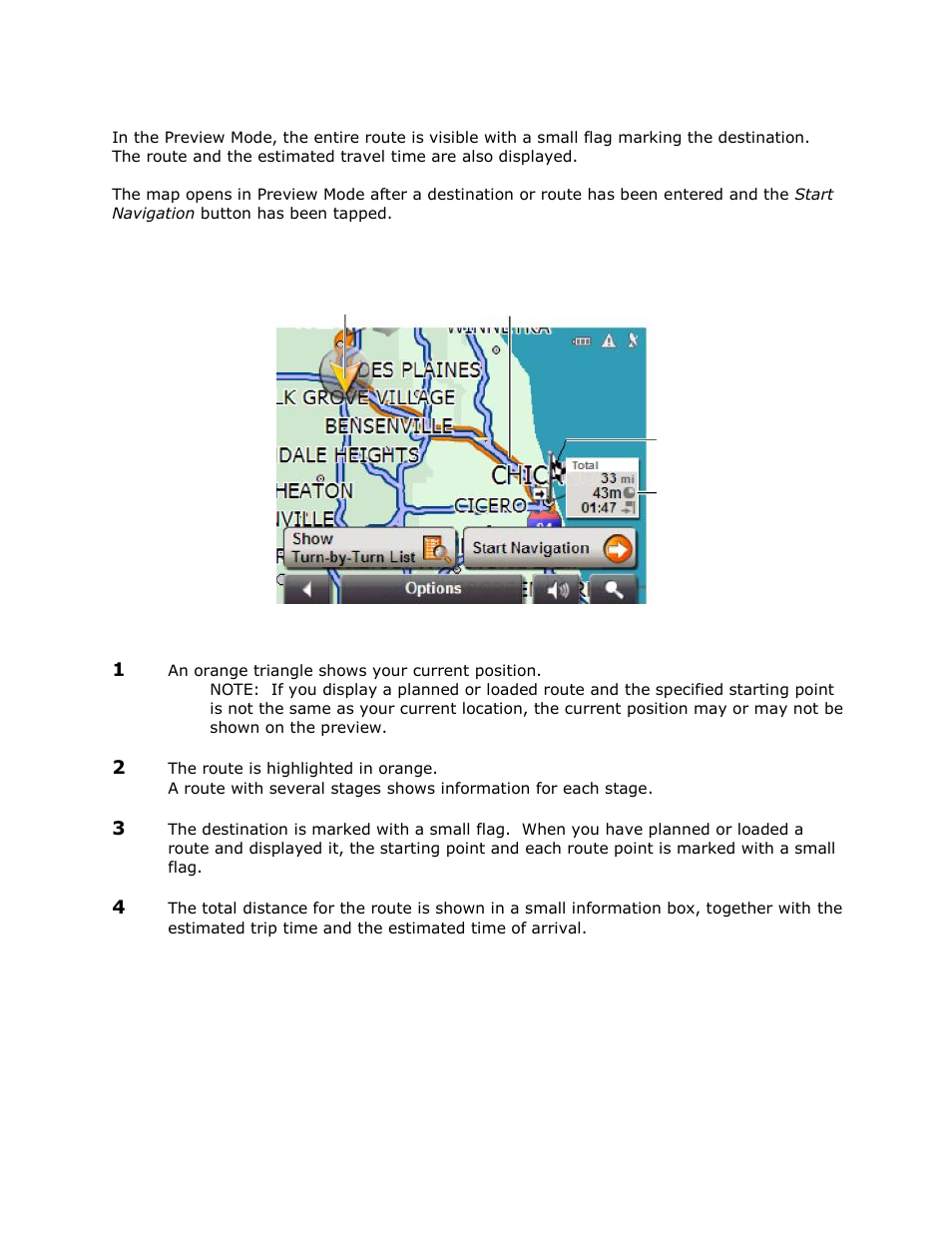 Map in preview mode | RightWay GPS Navigator RW 355 User Manual | Page 46 / 120