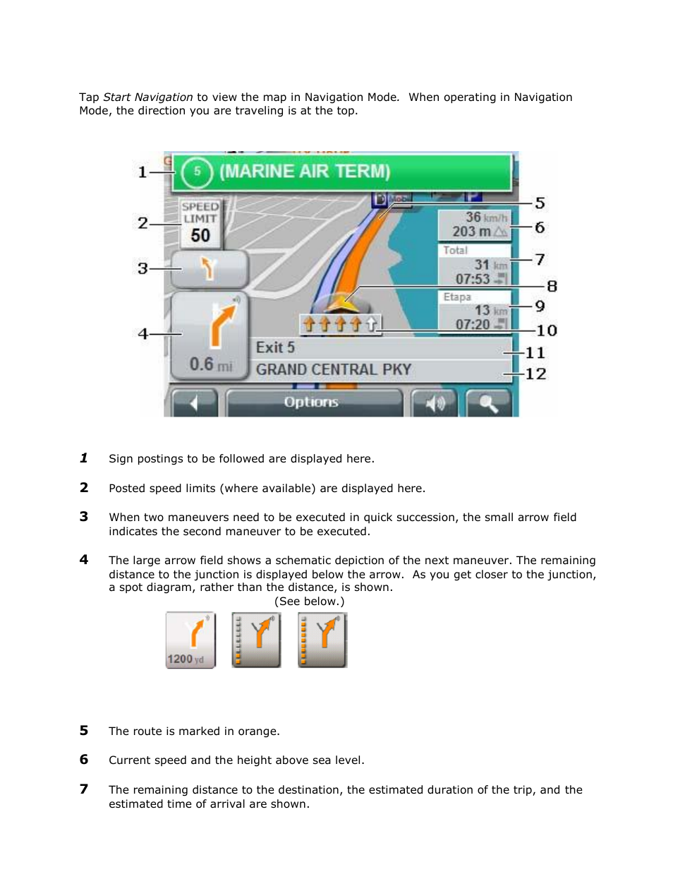 Map in navigation mode | RightWay GPS Navigator RW 355 User Manual | Page 48 / 120