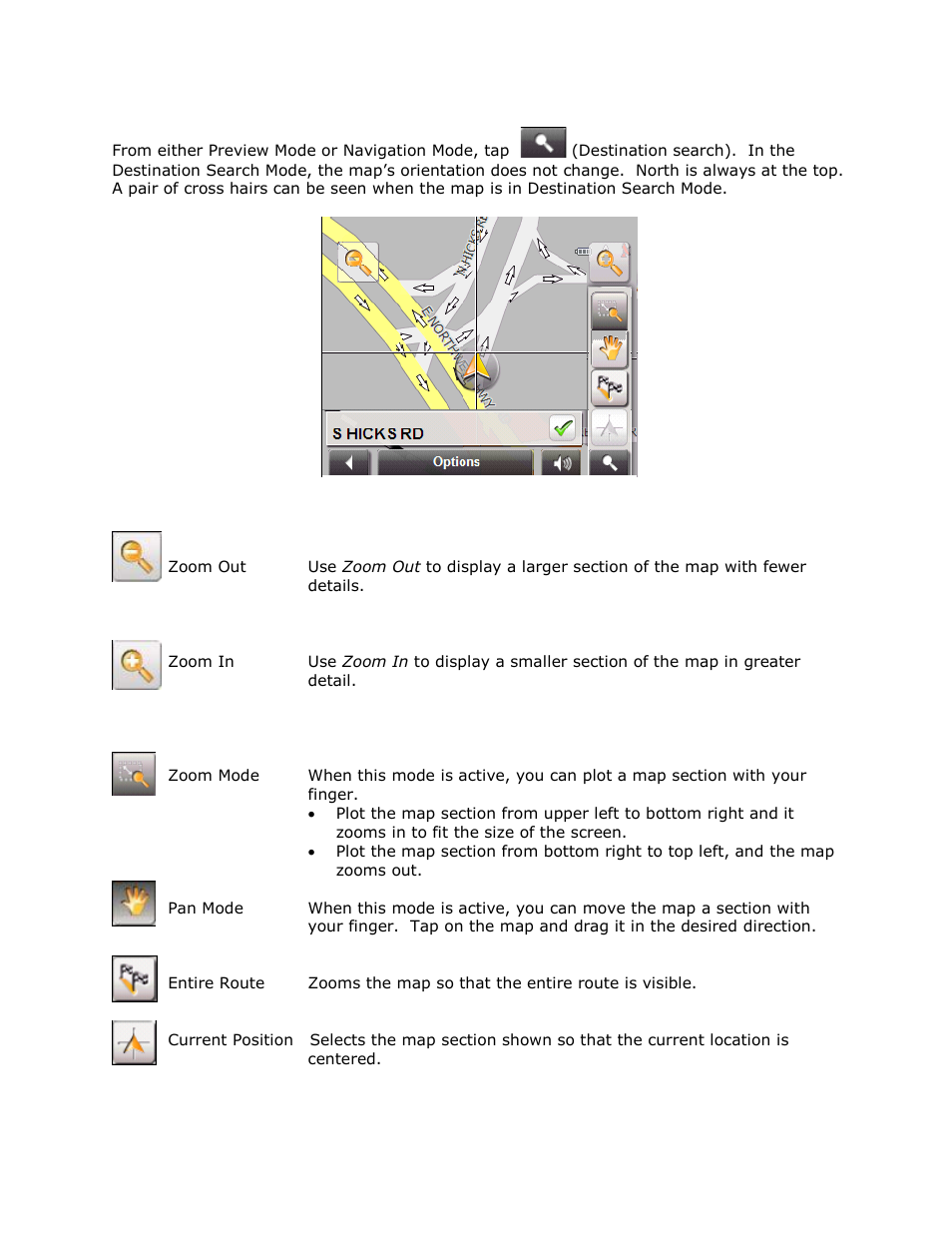 Map in destination search mode | RightWay GPS Navigator RW 355 User Manual | Page 52 / 120