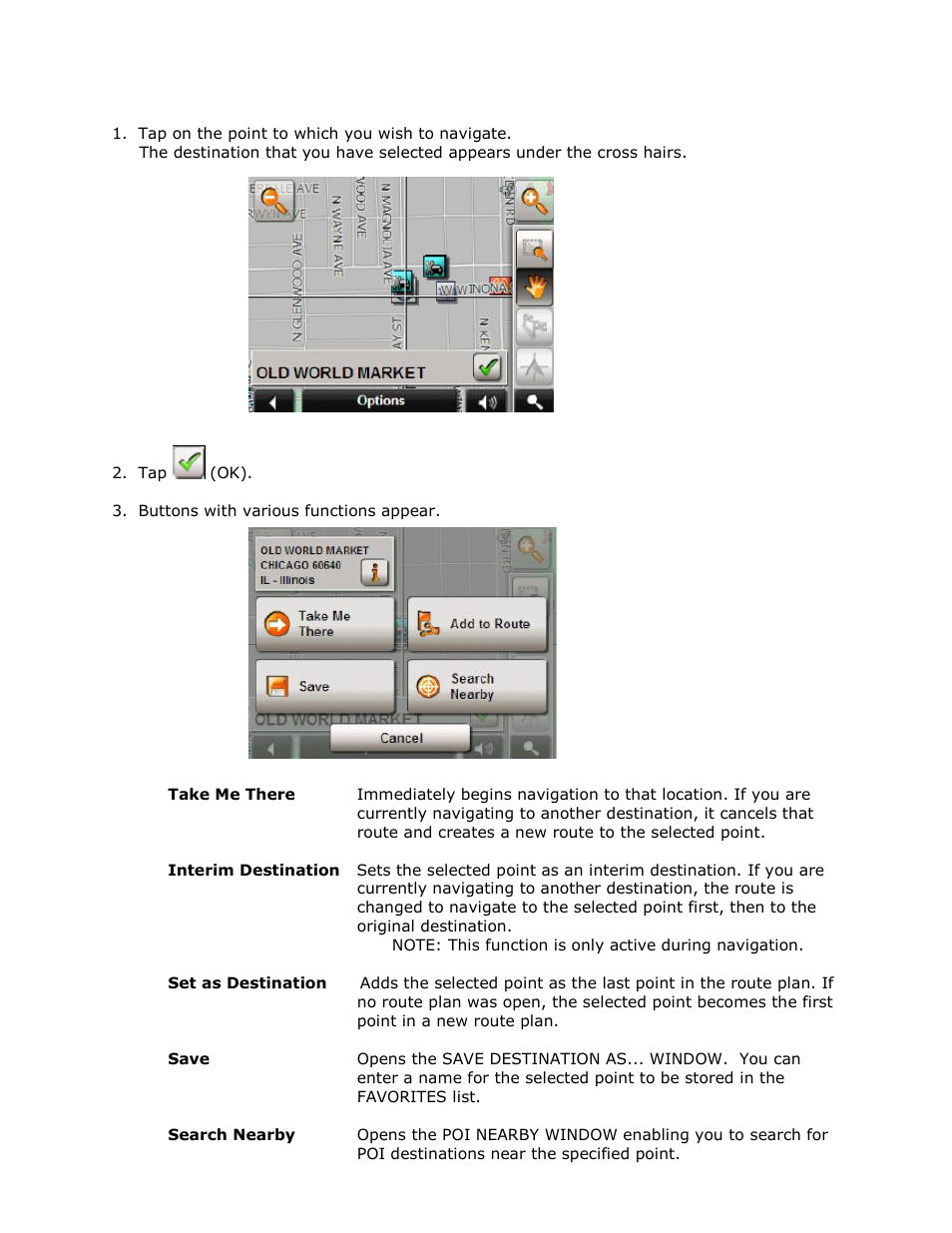 Operating in destination search mode | RightWay GPS Navigator RW 355 User Manual | Page 53 / 120