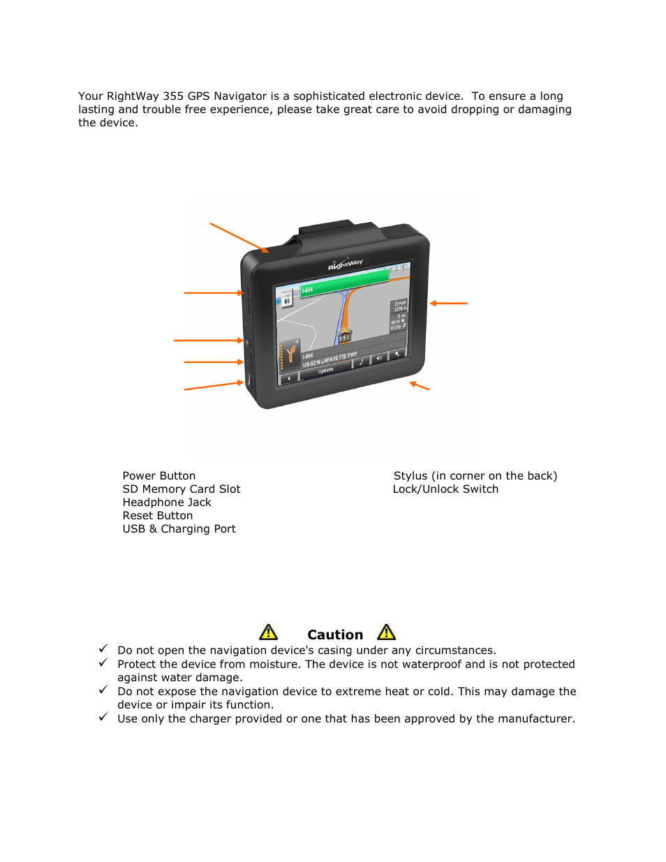 Rightway 355 gps navigator hardware | RightWay GPS Navigator RW 355 User Manual | Page 6 / 120
