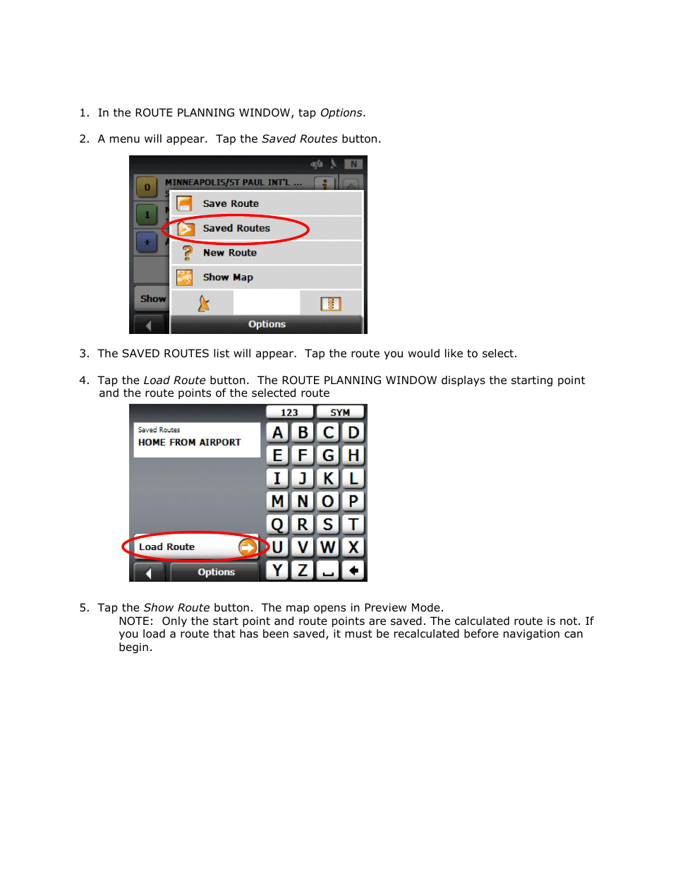 Using saved routes | RightWay GPS Navigator RW 355 User Manual | Page 64 / 120