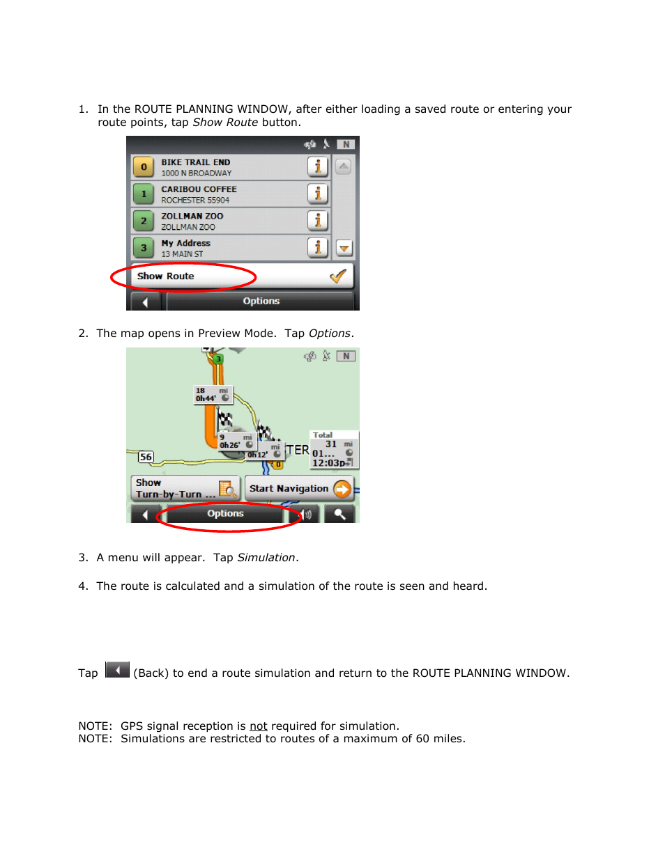 Simulating routes | RightWay GPS Navigator RW 355 User Manual | Page 66 / 120