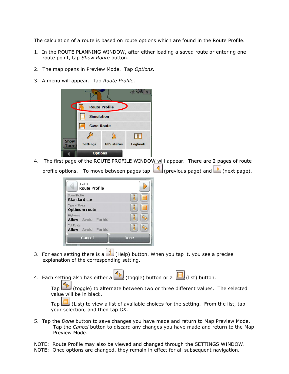 Viewing route profile | RightWay GPS Navigator RW 355 User Manual | Page 67 / 120