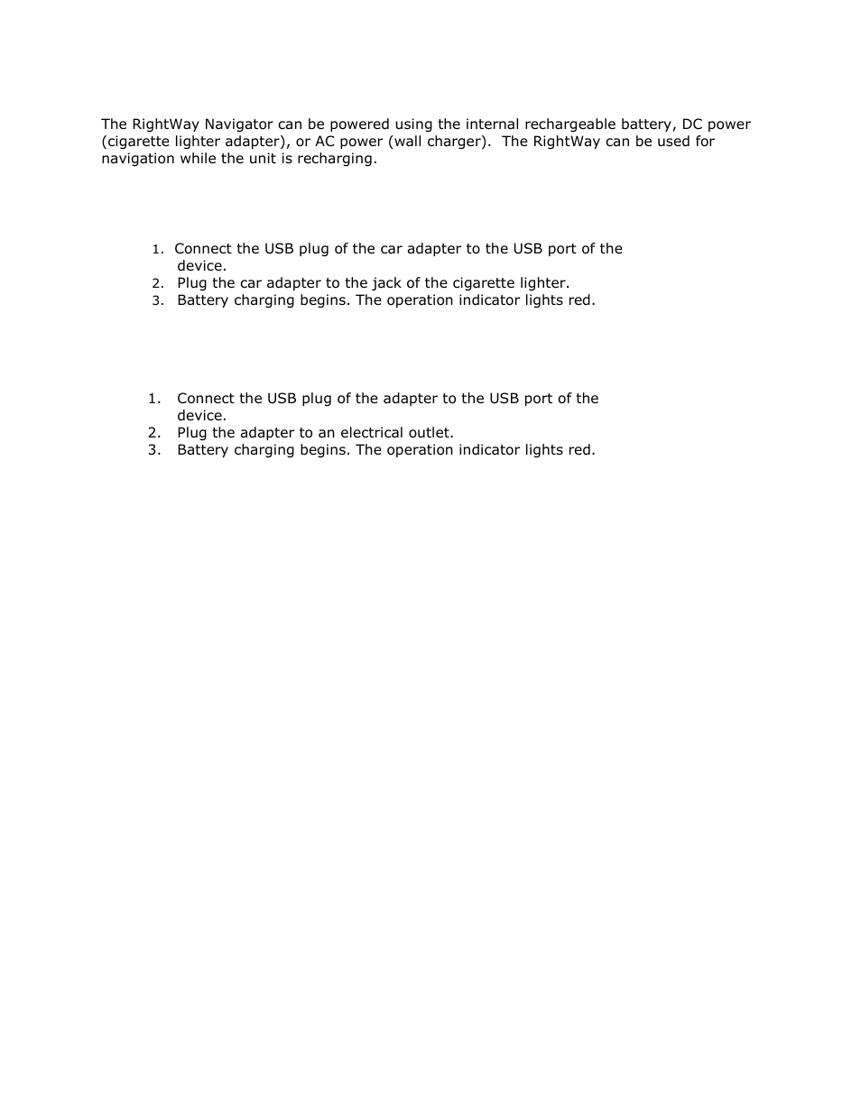 Power options | RightWay GPS Navigator RW 355 User Manual | Page 7 / 120