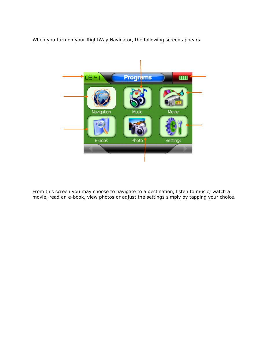 Programs window | RightWay GPS Navigator RW 355 User Manual | Page 9 / 120