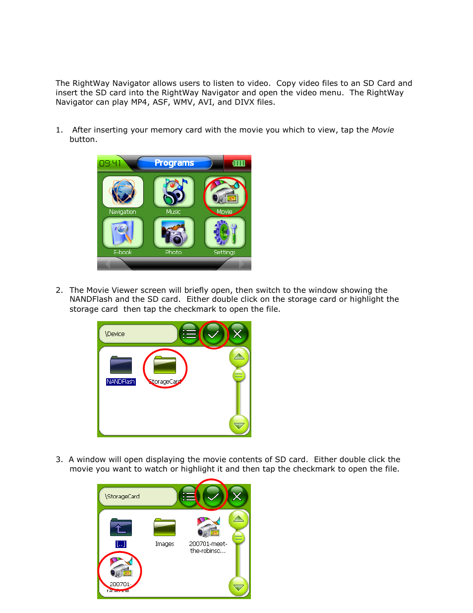 Movie viewer | RightWay GPS Navigator RW 355 User Manual | Page 94 / 120