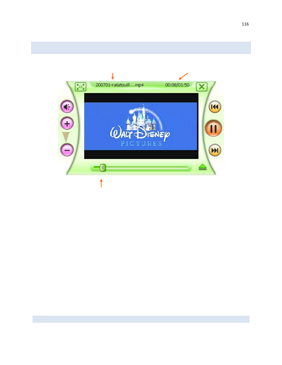 Movie viewer screen | RightWay GPS Navigator RW 430 User Manual | Page 116 / 143