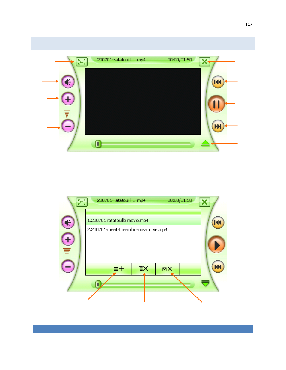 Movie player buttons | RightWay GPS Navigator RW 430 User Manual | Page 117 / 143