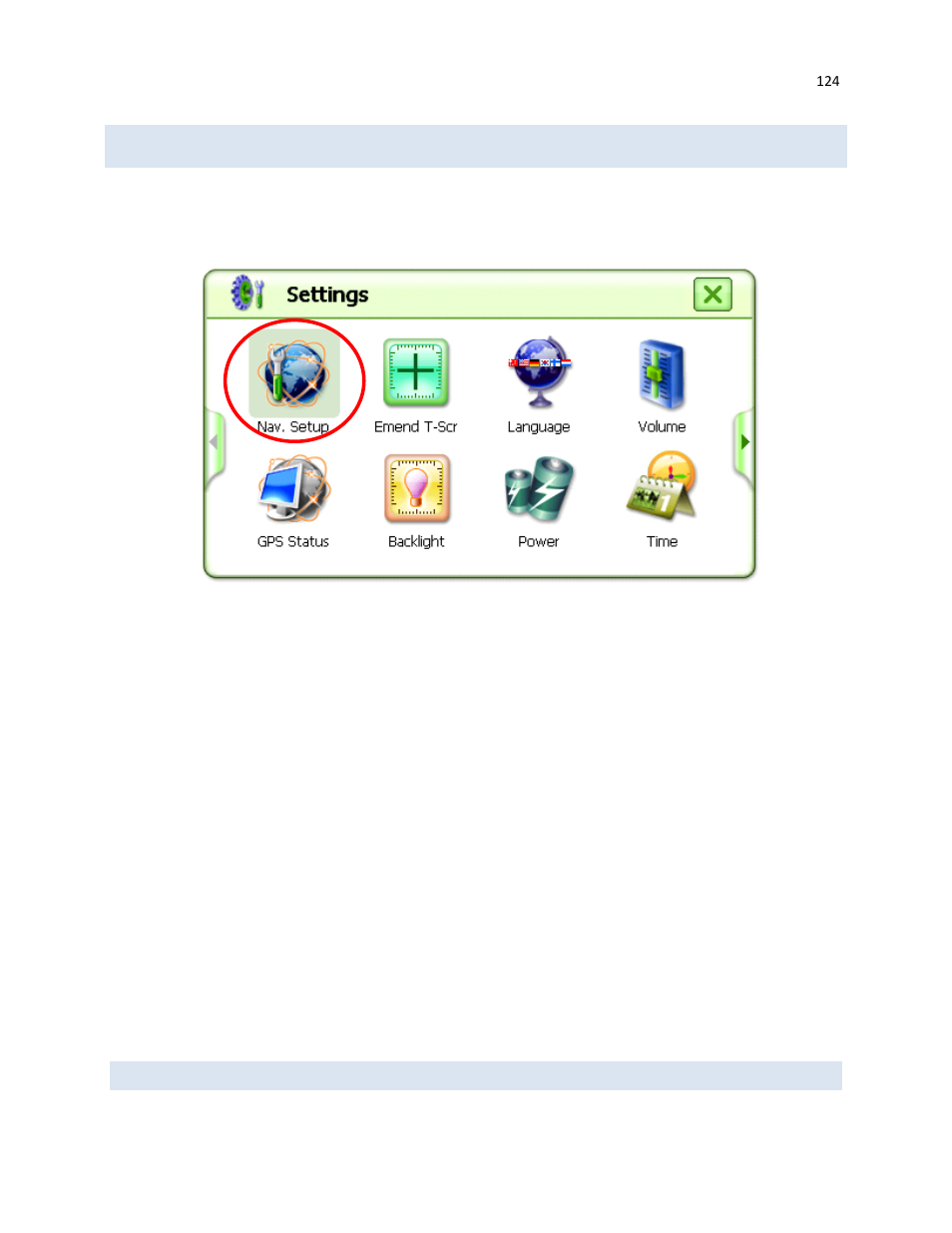 Navigation setup | RightWay GPS Navigator RW 430 User Manual | Page 124 / 143