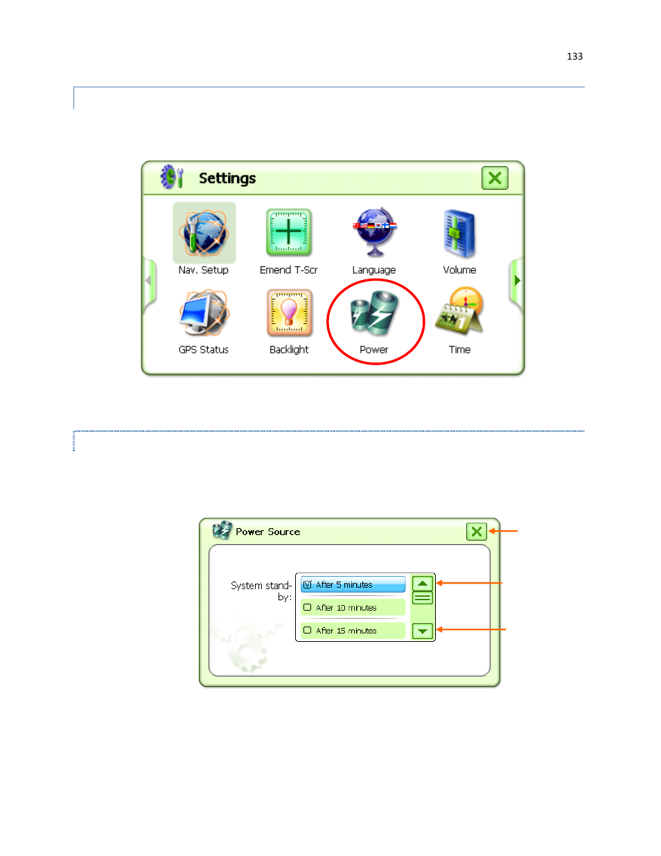 Power | RightWay GPS Navigator RW 430 User Manual | Page 133 / 143