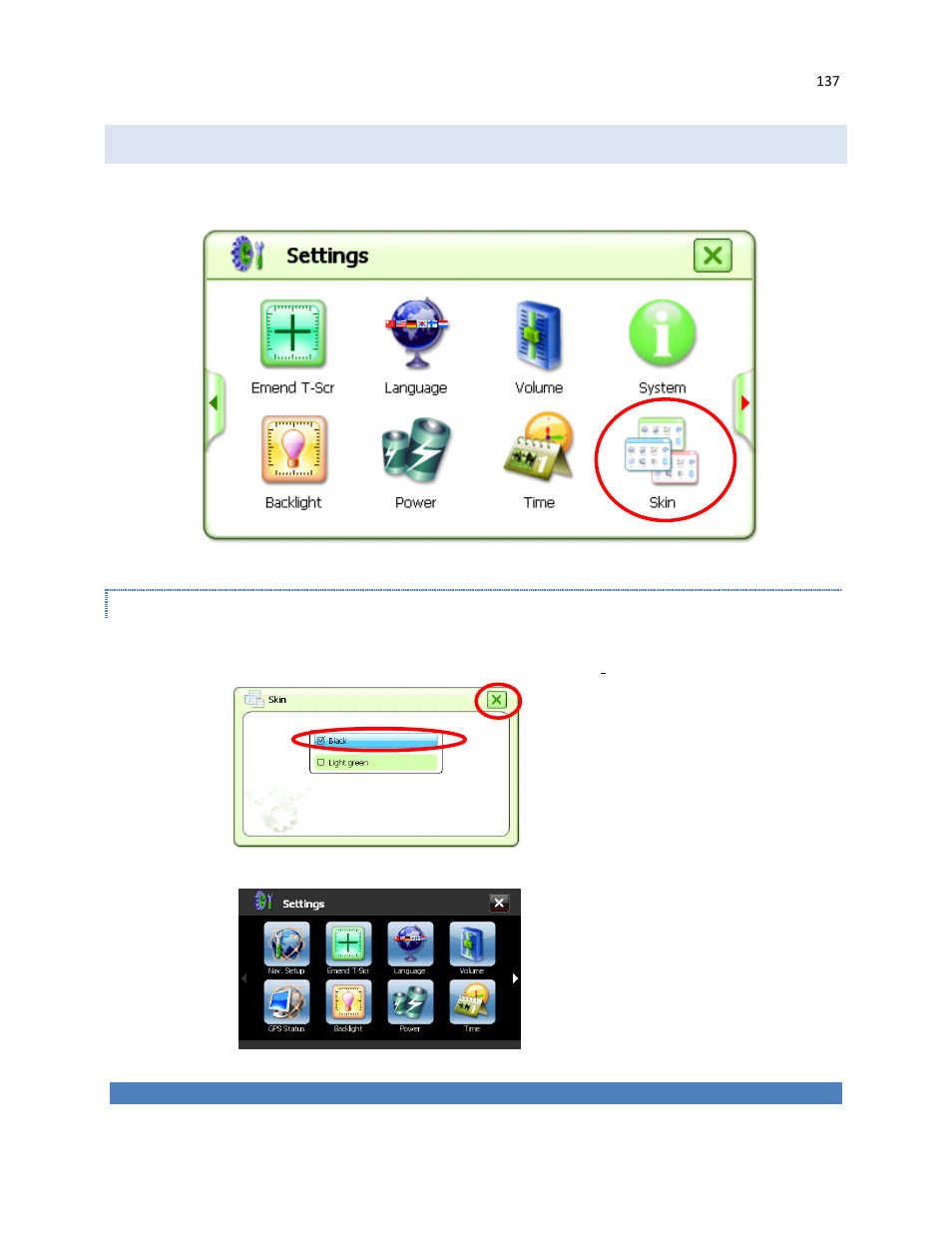 Skin | RightWay GPS Navigator RW 430 User Manual | Page 137 / 143