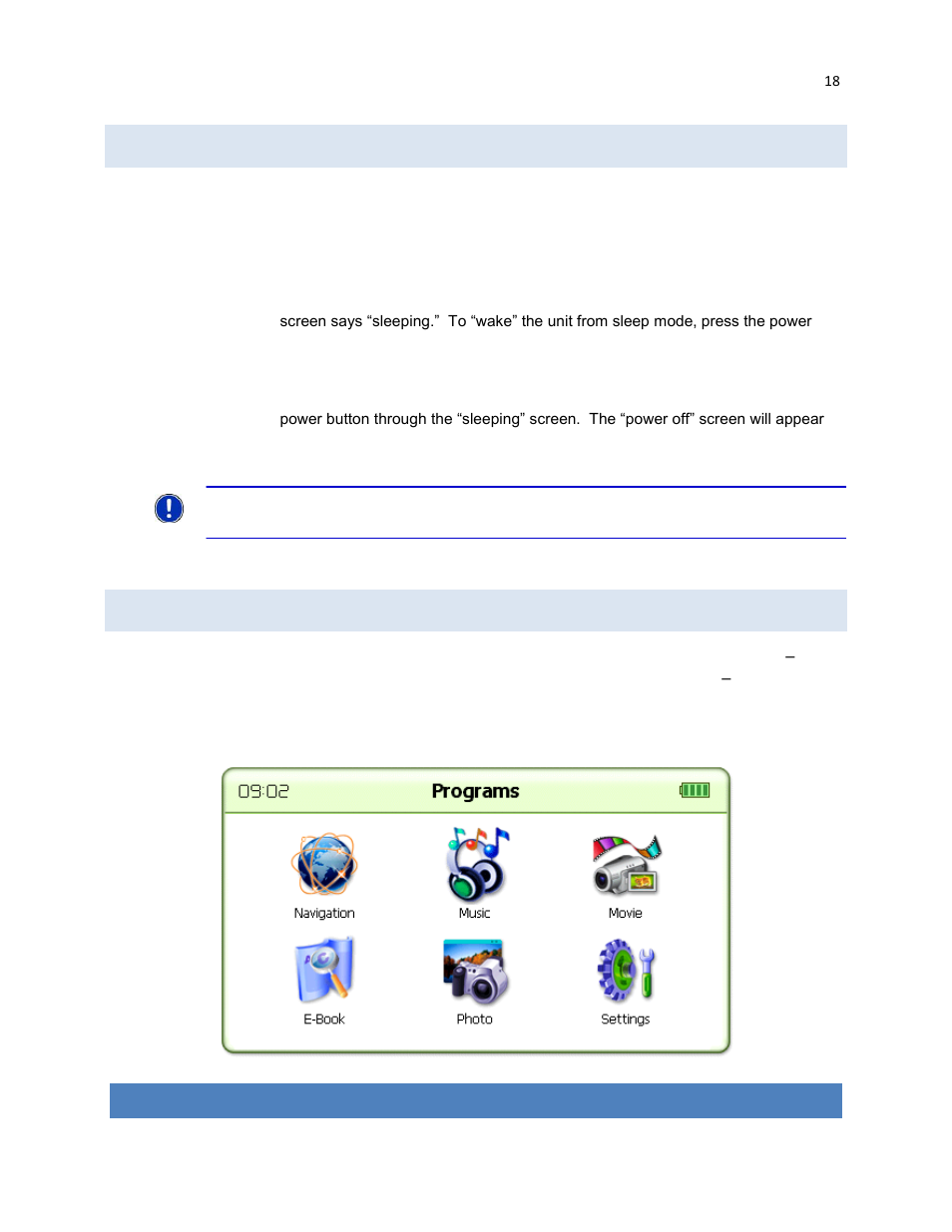 Powering on & off, Main window overview | RightWay GPS Navigator RW 430 User Manual | Page 18 / 143