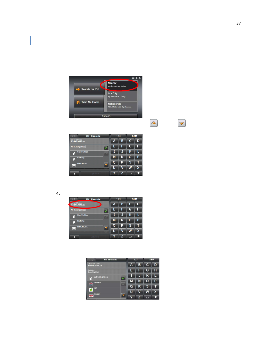 Search for poi nearby | RightWay GPS Navigator RW 430 User Manual | Page 37 / 143