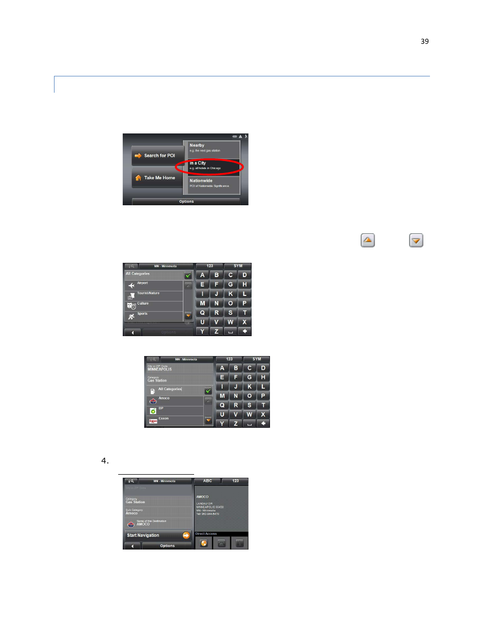 Search for poi in a city | RightWay GPS Navigator RW 430 User Manual | Page 39 / 143