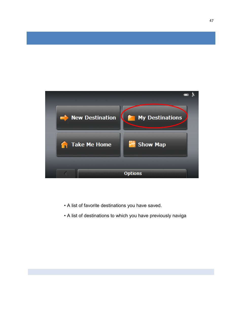 My destinations | RightWay GPS Navigator RW 430 User Manual | Page 47 / 143