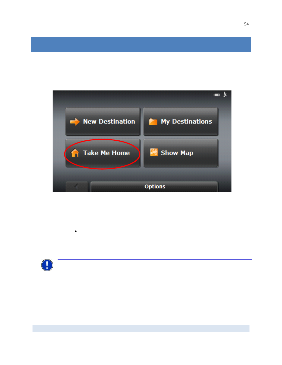 The take me home button | RightWay GPS Navigator RW 430 User Manual | Page 54 / 143